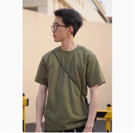 American Style Small Collar Short Sleeved Base Shirt