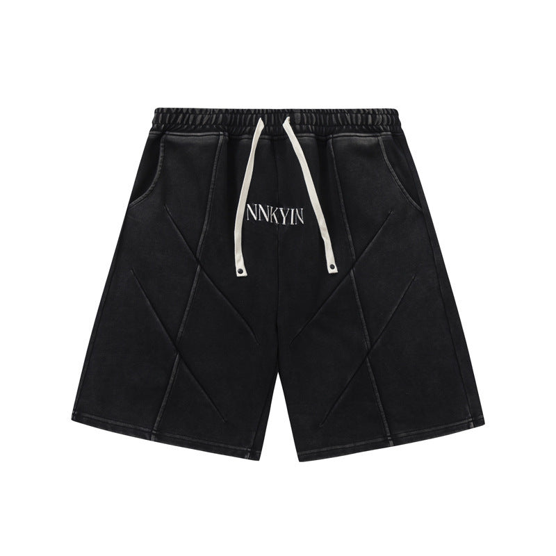 Embroidered Loose Drawstring Shorts