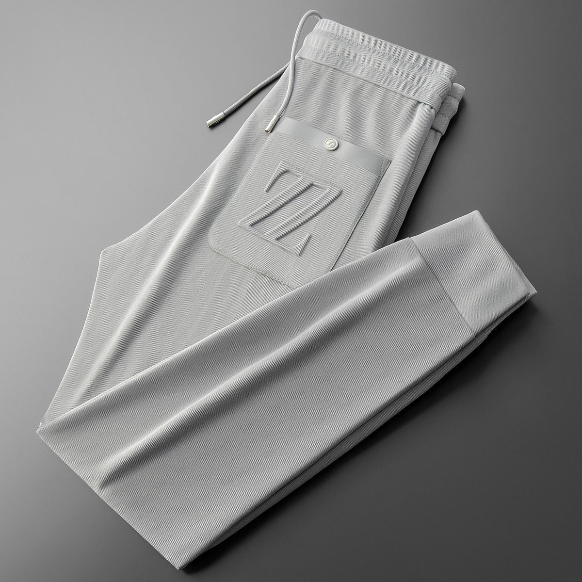 Embroidered Sports Style With Letters Casual Pants Men's Thin