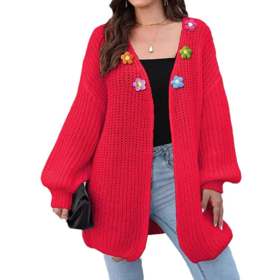 Women's Thick Coat Thick Needle Woven Sweater