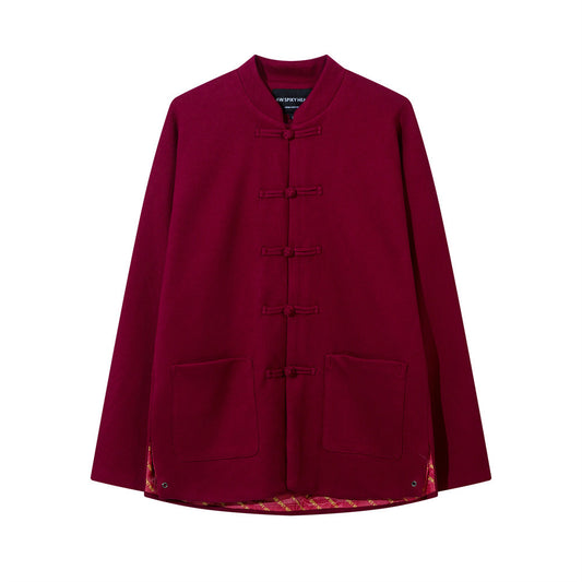 Chinese Style Buckle Stand Collar Casual Tang Suit Coat Men