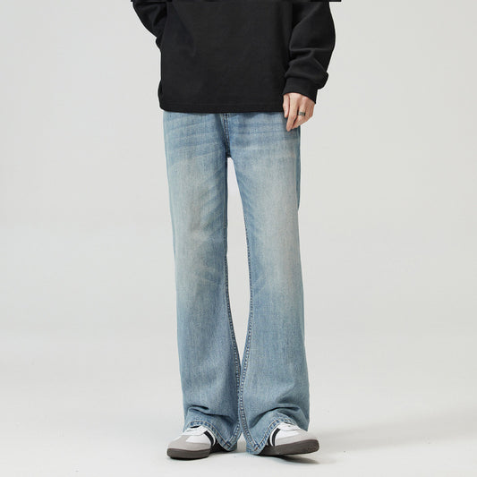 Washed Light Blue Skinny Jeans For Men