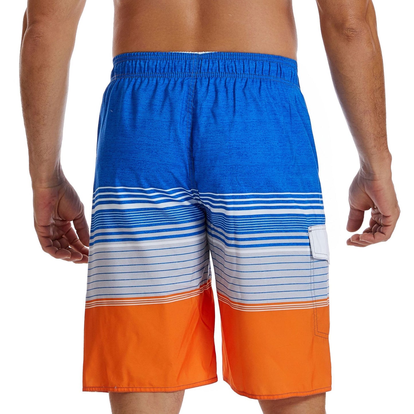Gradient Men's Beach Pants Blue Stripe Sports Short-length Pants Waterproof Pants