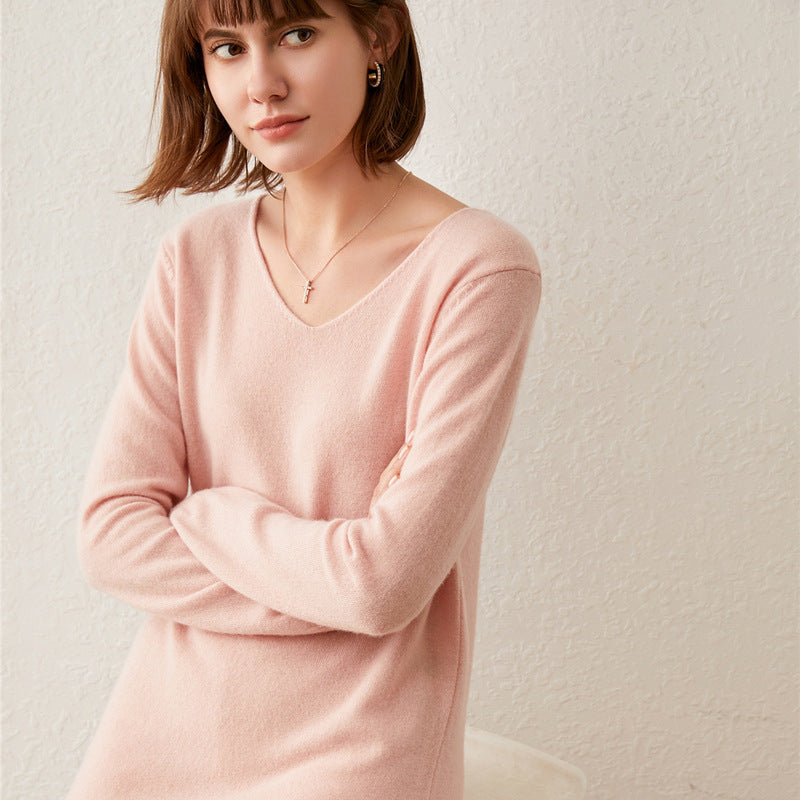 Mid-length Outerwear Loose And Lazy Style Knitted Top Bottoming Shirt