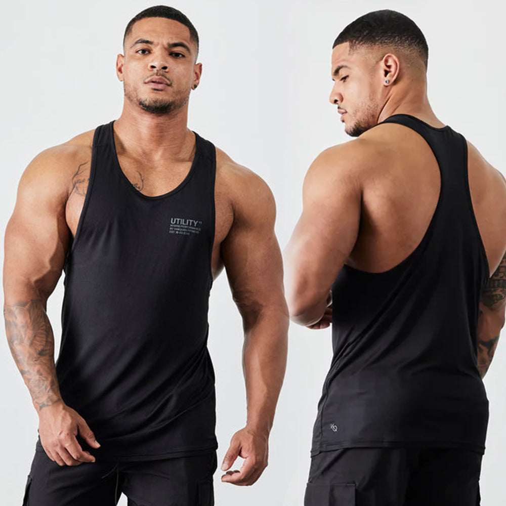 Fitness Training Printed Men's T-shirt Vest Top