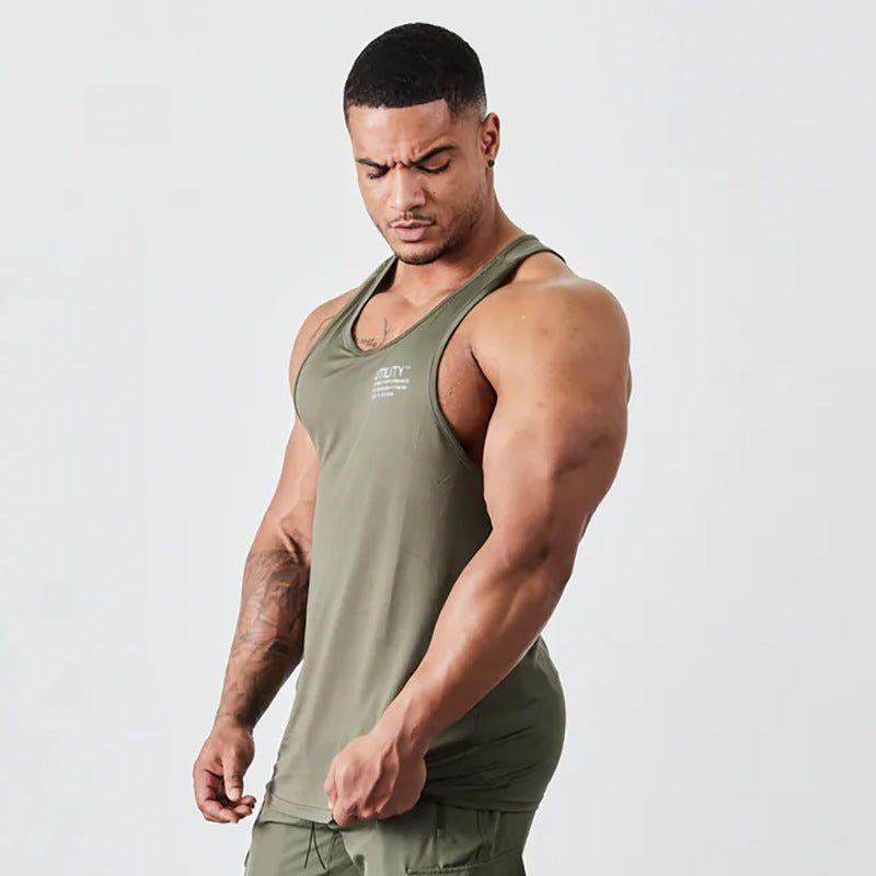 Fitness Training Printed Men's T-shirt Vest Top