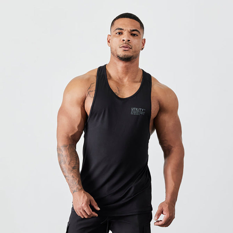 Fitness Training Printed Men's T-shirt Vest Top