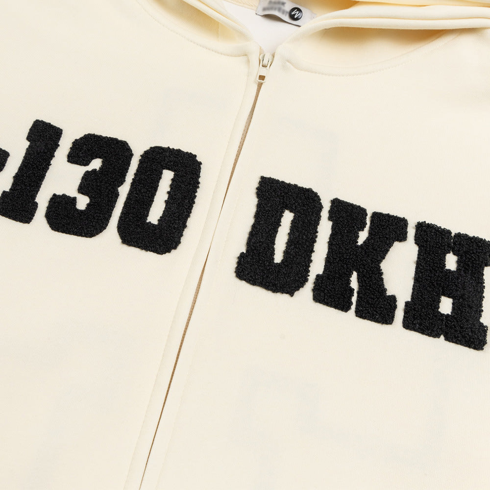 Letter Towel Embroidery Hooded Sweater For Men