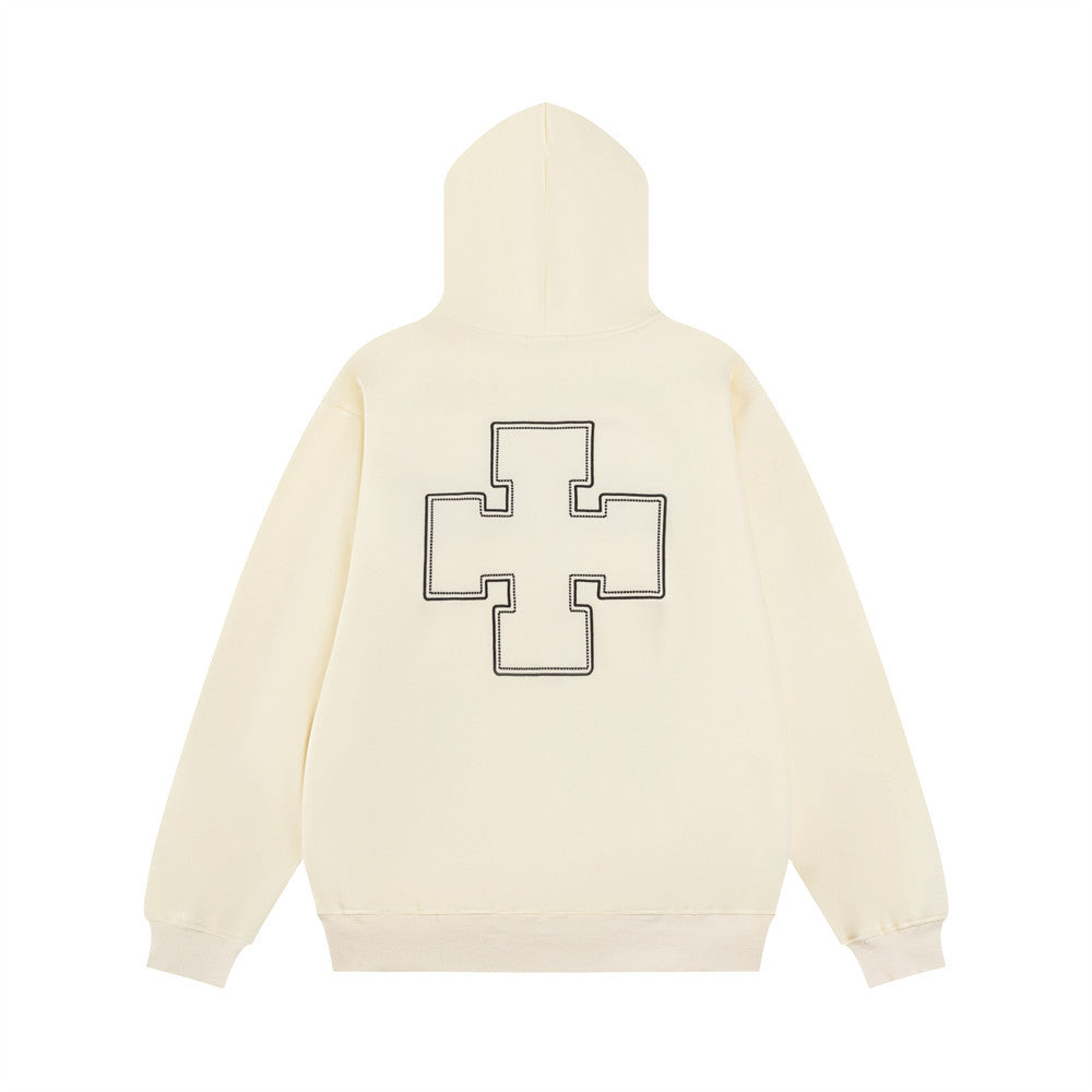 Letter Towel Embroidery Hooded Sweater For Men
