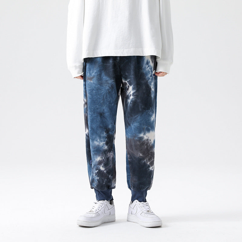 Loose Starry Sky Printed Couple Leisure Tappered Sweatpants
