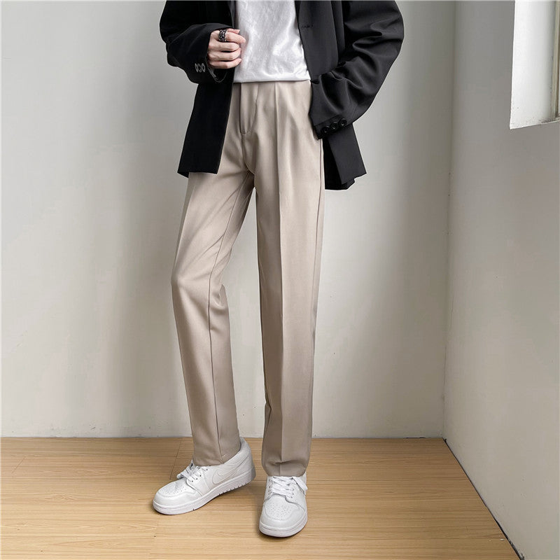 Men's Solid Color Straight Loose Casual Pants