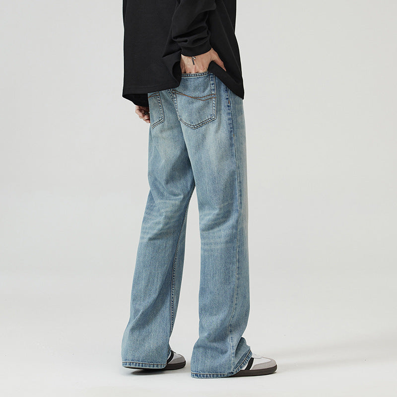 Washed Light Blue Skinny Jeans For Men