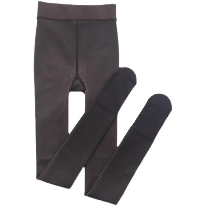 Transparent Tights Leggings Women's Black Stockings Thin Autumn And Winter Fleece-lined Thick Pantyhose