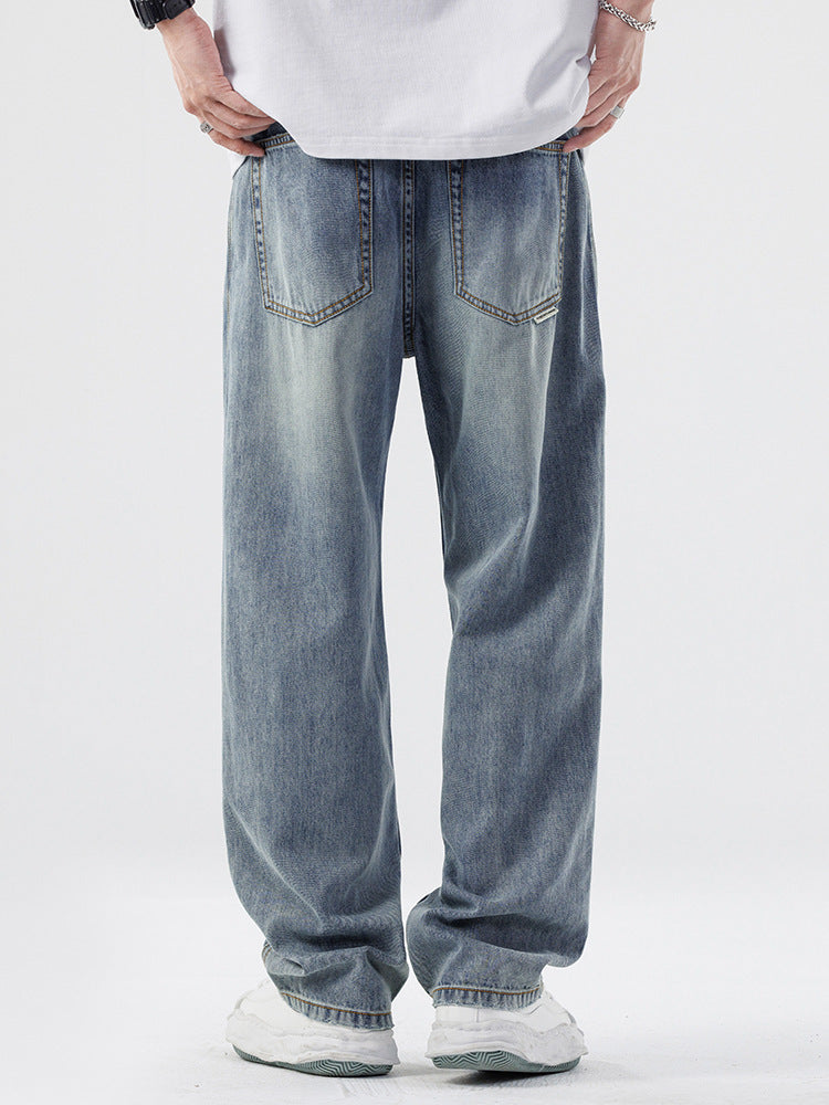 Men's Casual All-matching Baggy Straight Trousers