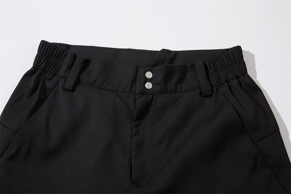 Men's Fashionable Pleated Design Sense Niche Solid Color Wide Leg Straight Long Pants