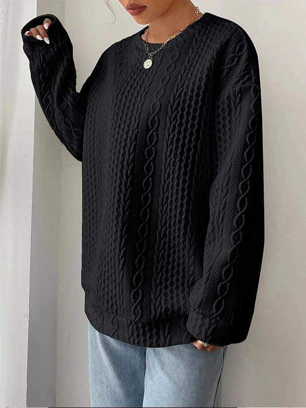 Women's Casual And Comfortable Jacquard Round Neck Sweater