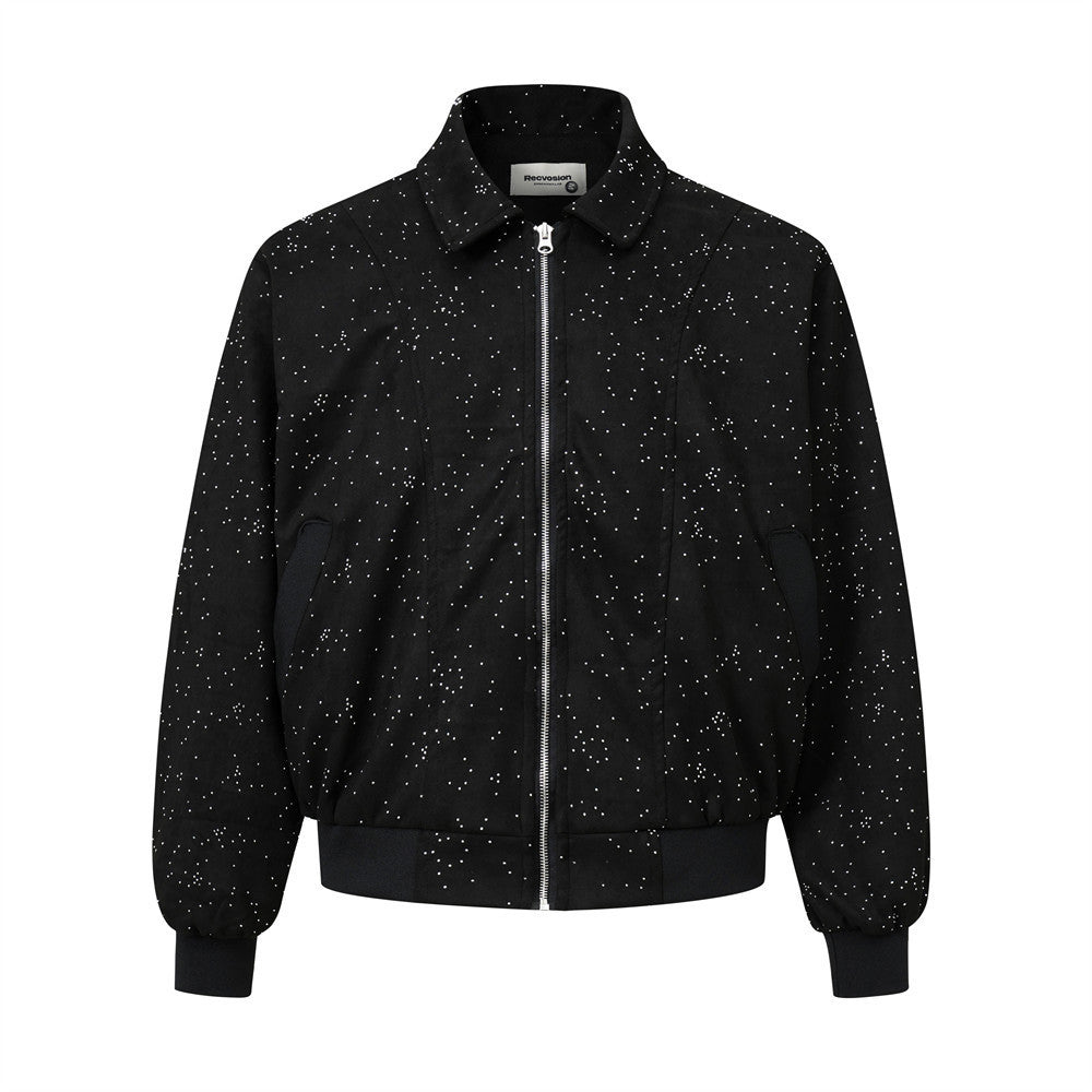 Split Stitching Hot Drilling Starry Workwear Jacket