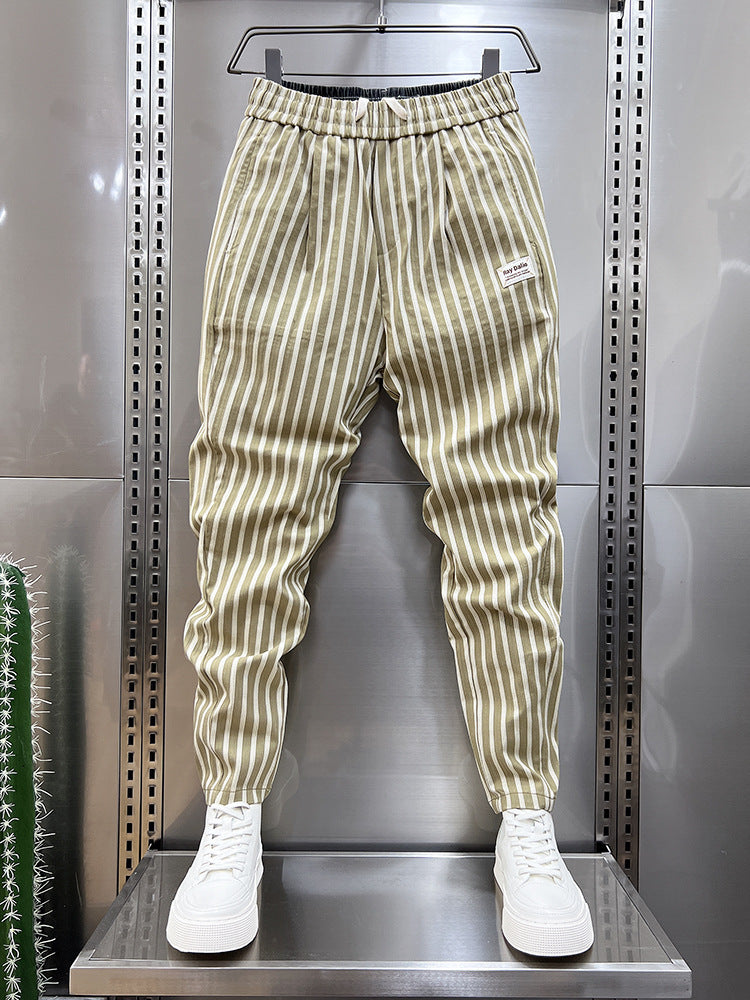 Men's Striped Pants Summer Thin Casual Slim Fit