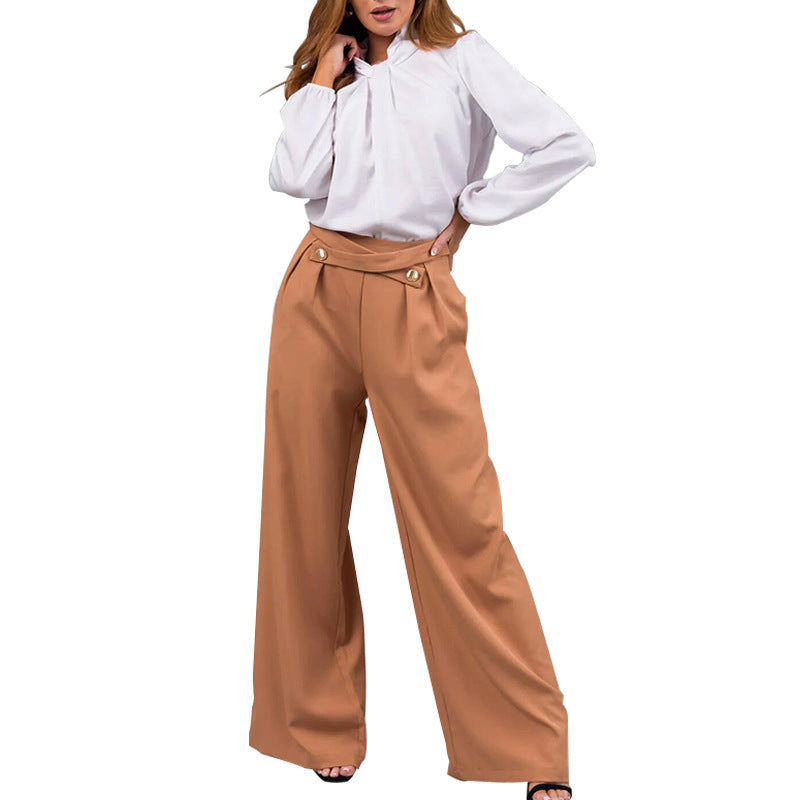 Casual Solid Color Straight-leg Pants