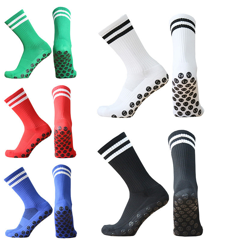 Striped Men's And Women's Towel Bottom Non-slip Football Training Competition Socks