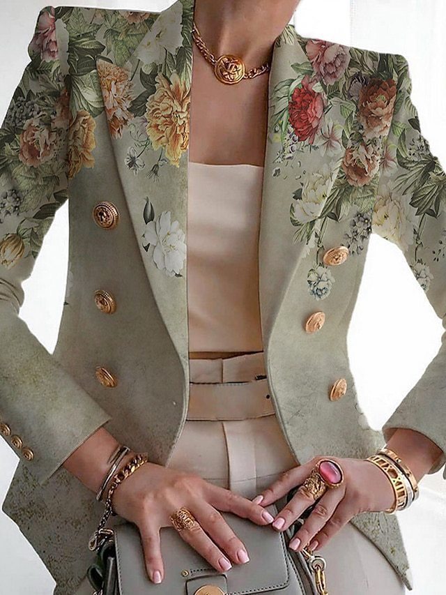 Women's Clothing Fashion Printed Suit Slim Fit