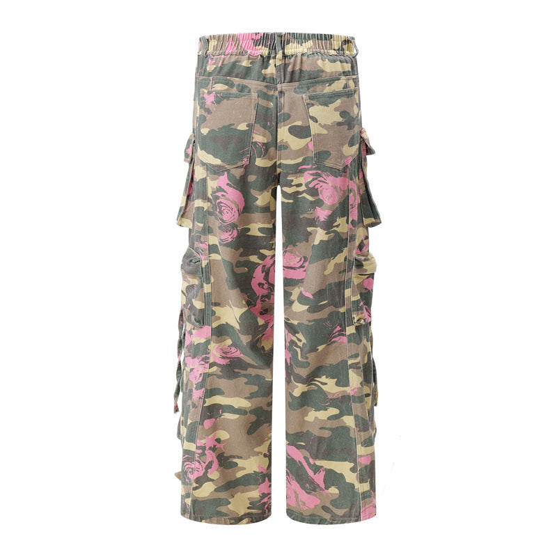 American Retro Multi-pocket Camouflage Cargo Pants