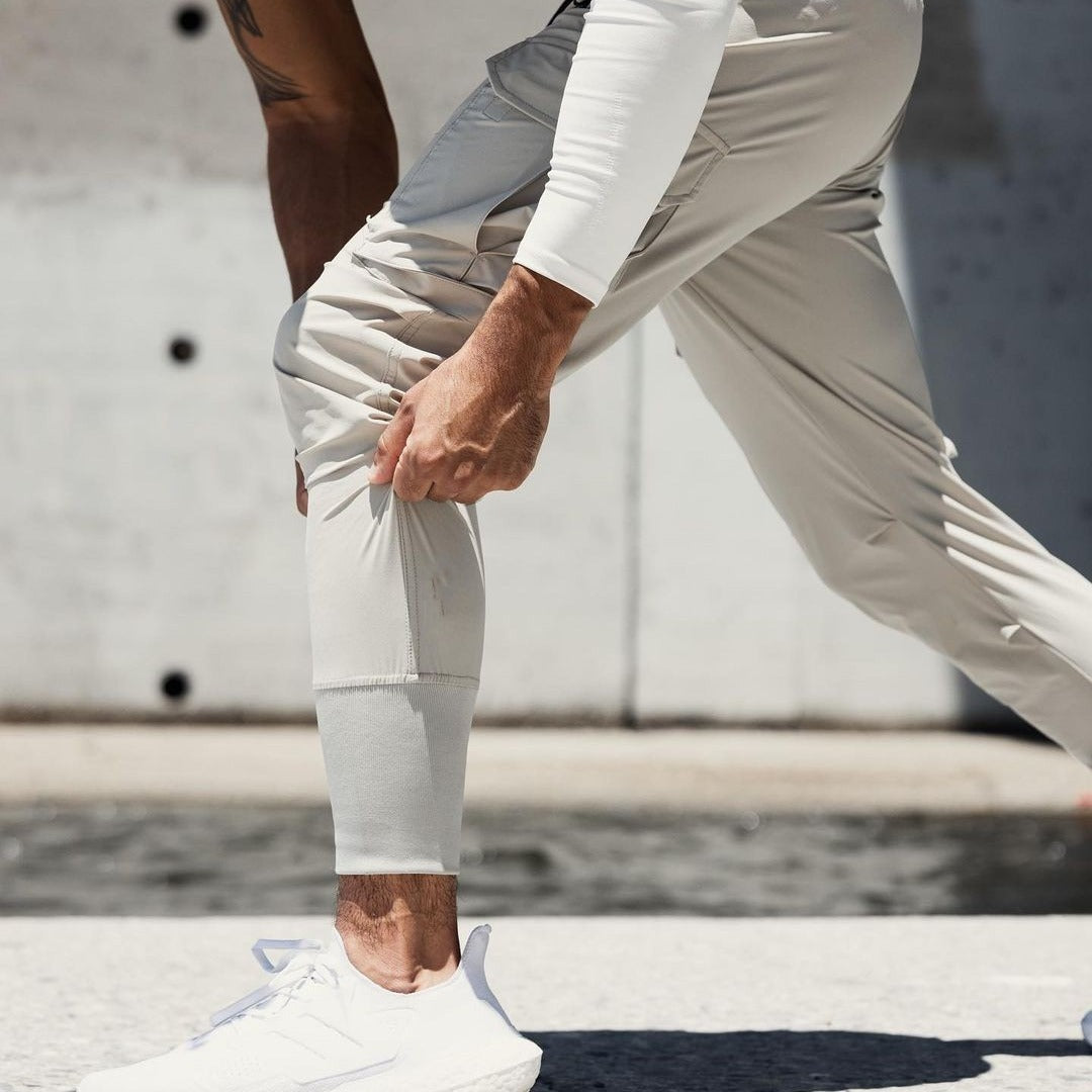 Men's Loose Thin Ice Silk Ankle-tied Trousers