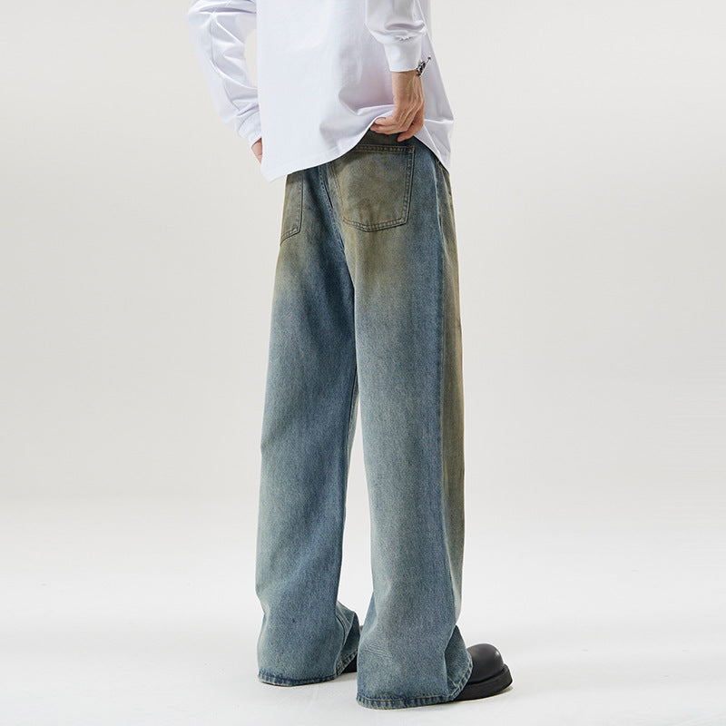 American Retro Dirty Mud Dyed Skinny Jeans For Men