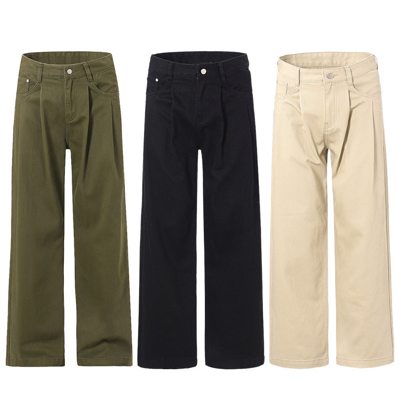 American Retro Army Green Leisure Commute Pants
