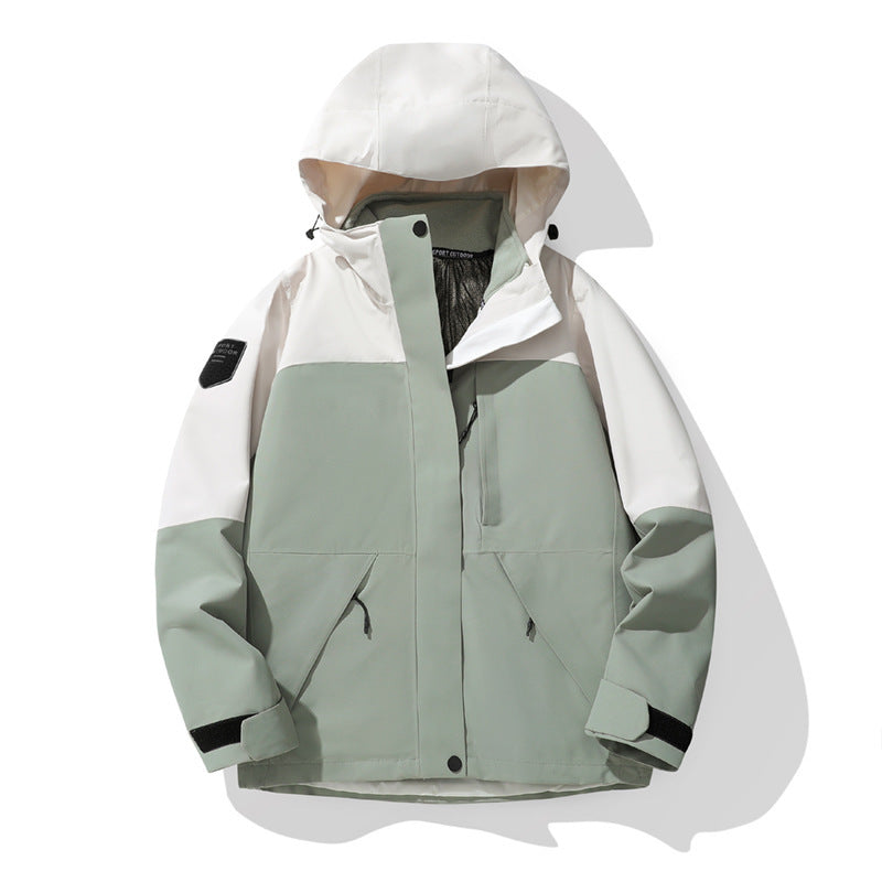 Men's And Women's Fall Winter Coat Removable Liner Adhesive Waterproof Two-piece Set