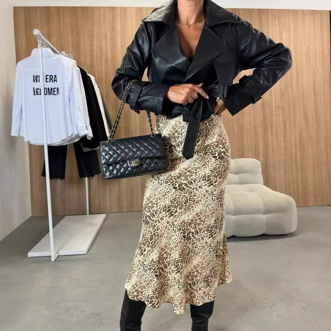 Fashion High Waist Print Women's Skirt