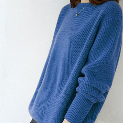 Solid Color Loose-fitting Large Size Knitted Bottoming Shirt