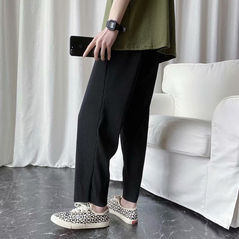 Casual Pleated Straight Hong Kong Style Thin Wide-leg Pants