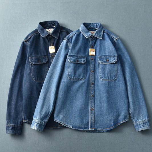 Washed Blue Distressed Loose Retro Denim Jacket