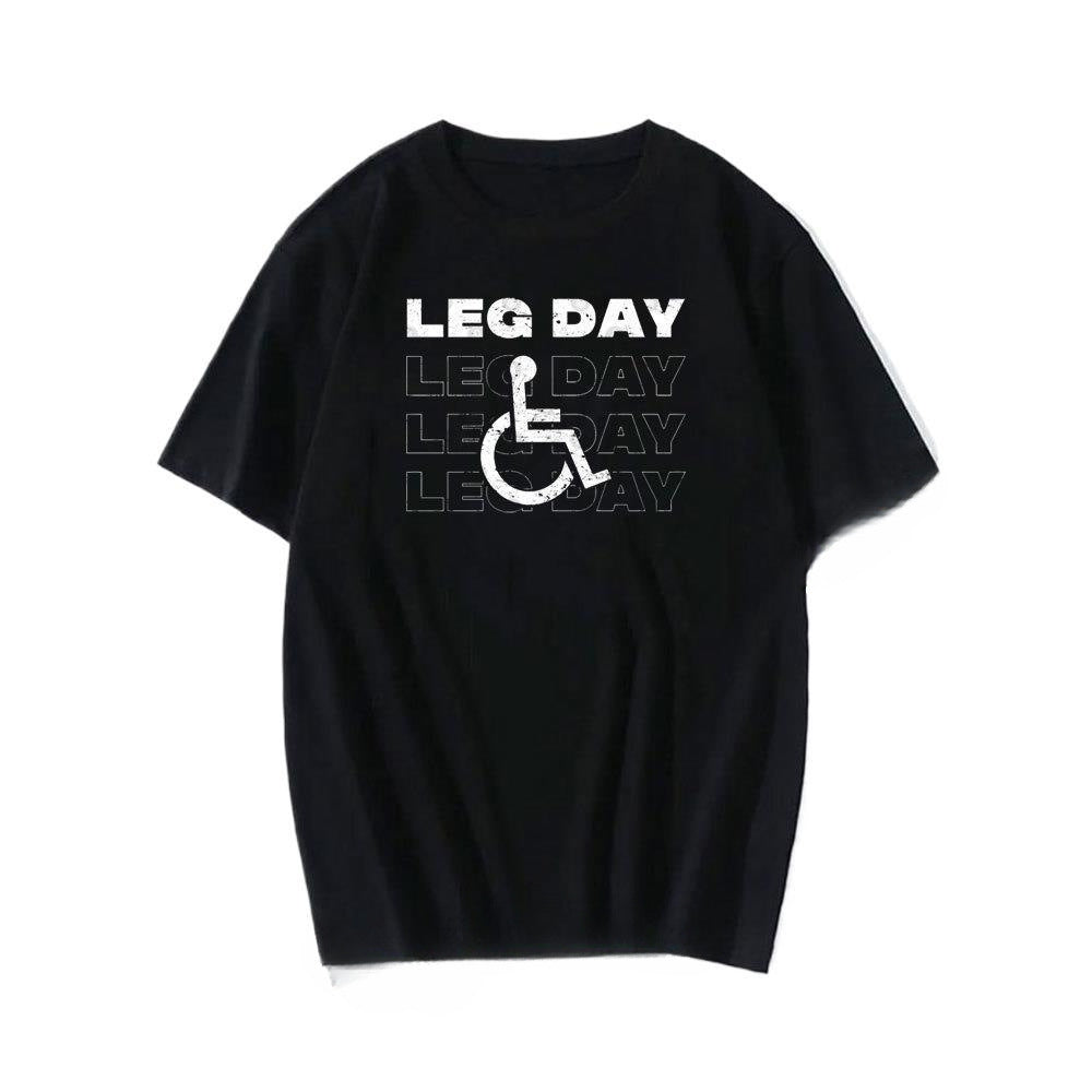 Novelty Novelty Leg Day Graphic Printed Bodybuilder T-shirt