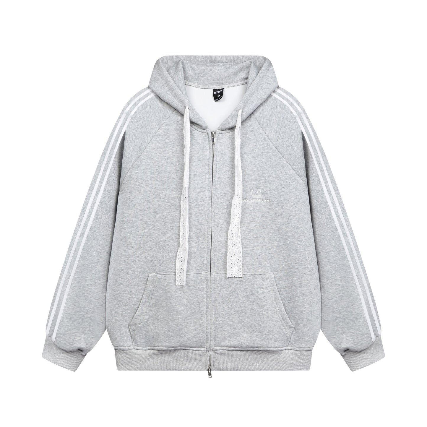 Three-bar Side Striped Raglan Sleeve Coat