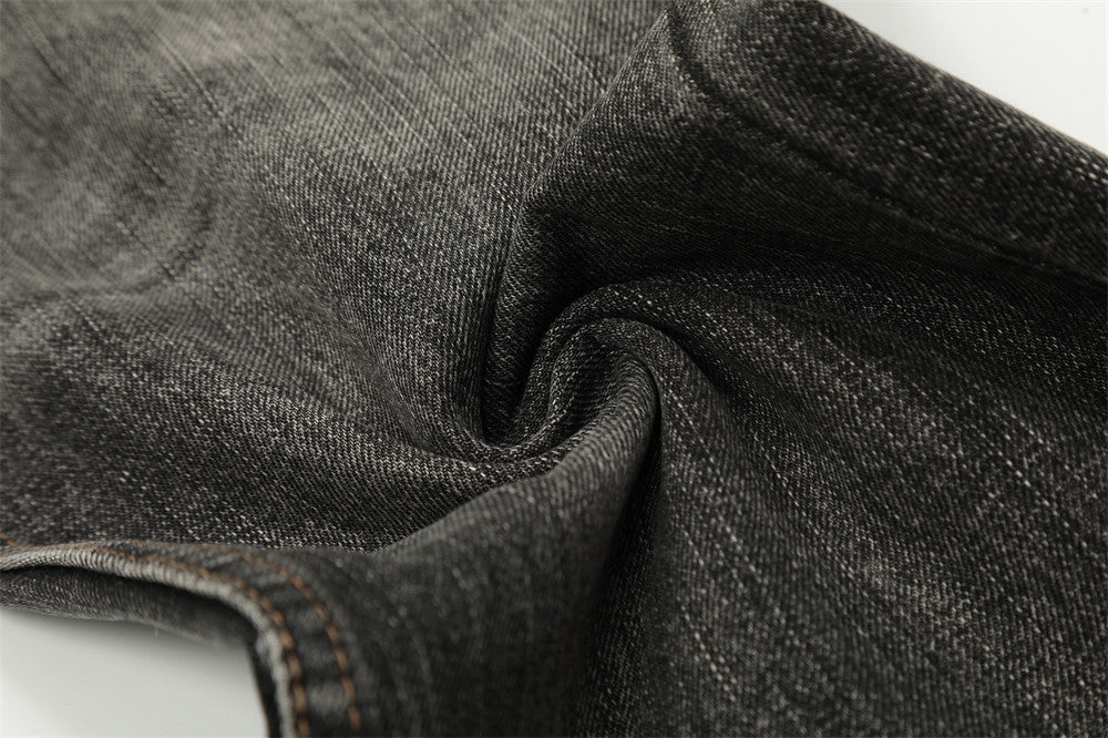 Men's Punk Old Wash Loose Burrs Straight-leg Trousers