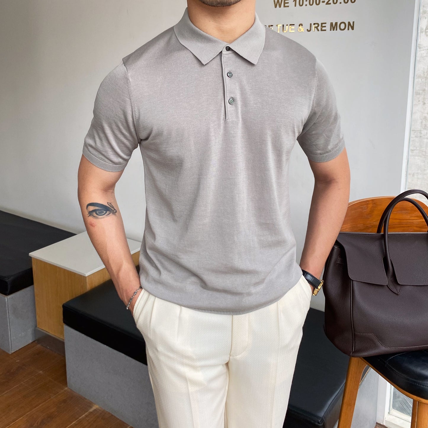 Casual Men's Lapel Thin Short Sleeved Shirt