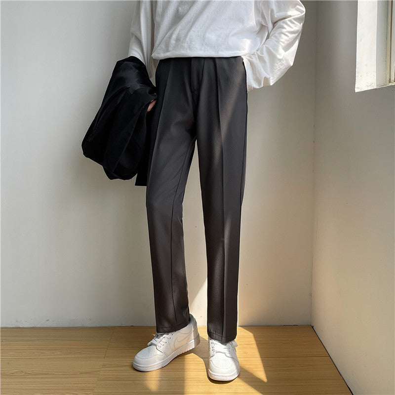 Men's Solid Color Straight Loose Casual Pants