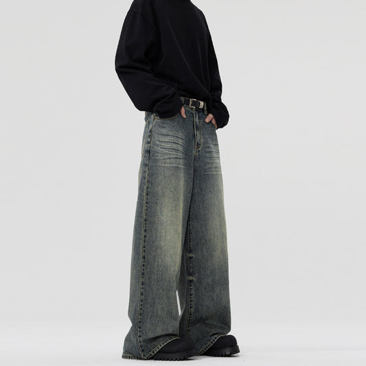 Casual Straight-leg Wide Leg Jeans Men's Retro