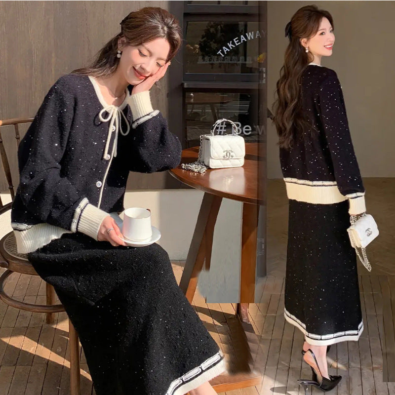 Knitted Skirt Two-piece Set Autumn And Winter