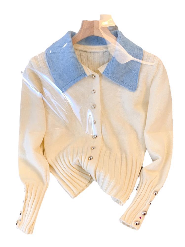 Gentle Youthful Short Soft Glutinous Sweater Coat