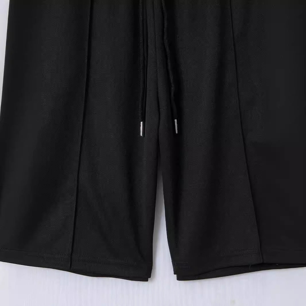 Men's Striped Color Matching Short Sleeve Suit