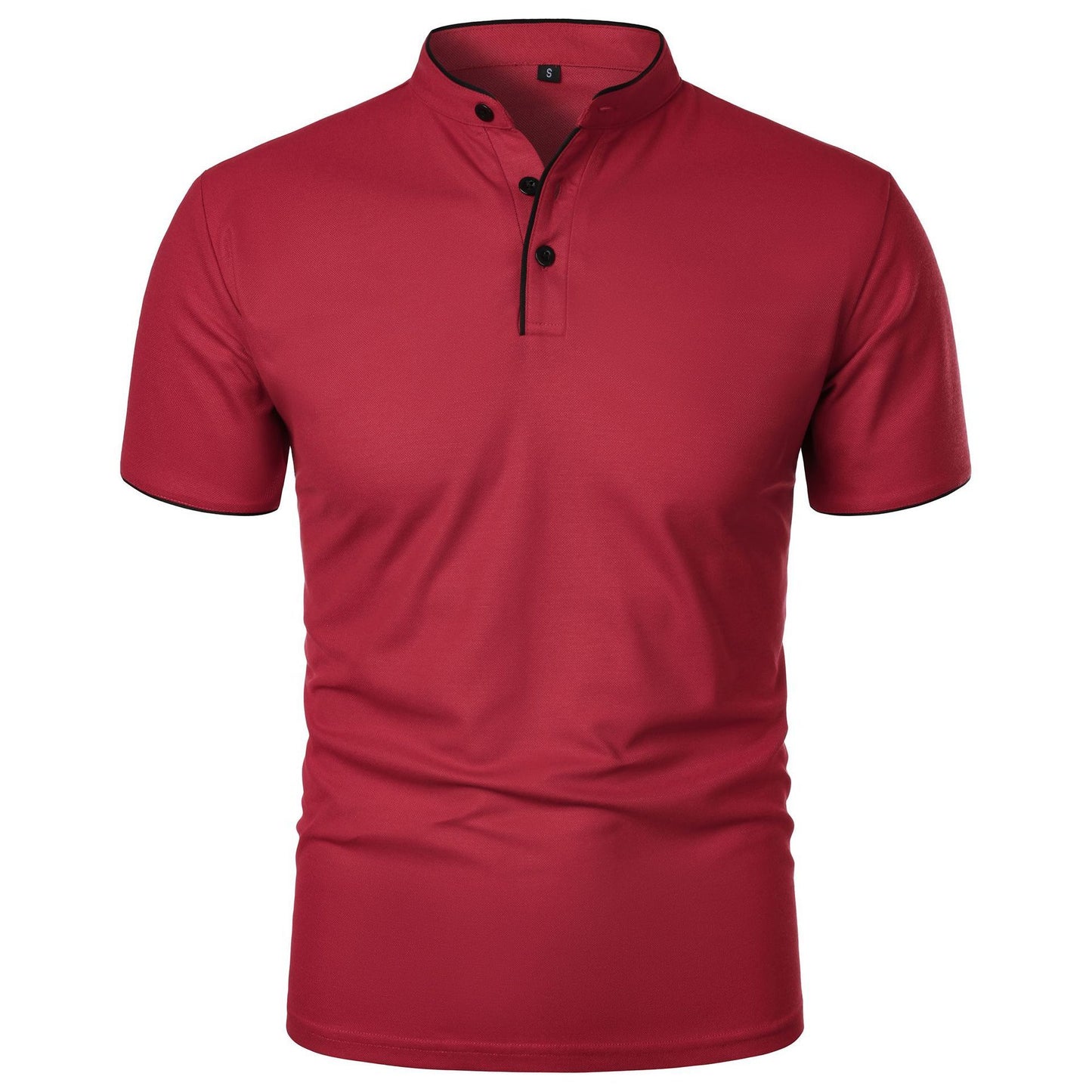 Men's Summer Solid Color Top Popular Short Sleeve Slim Fit European And American Short Sleeve