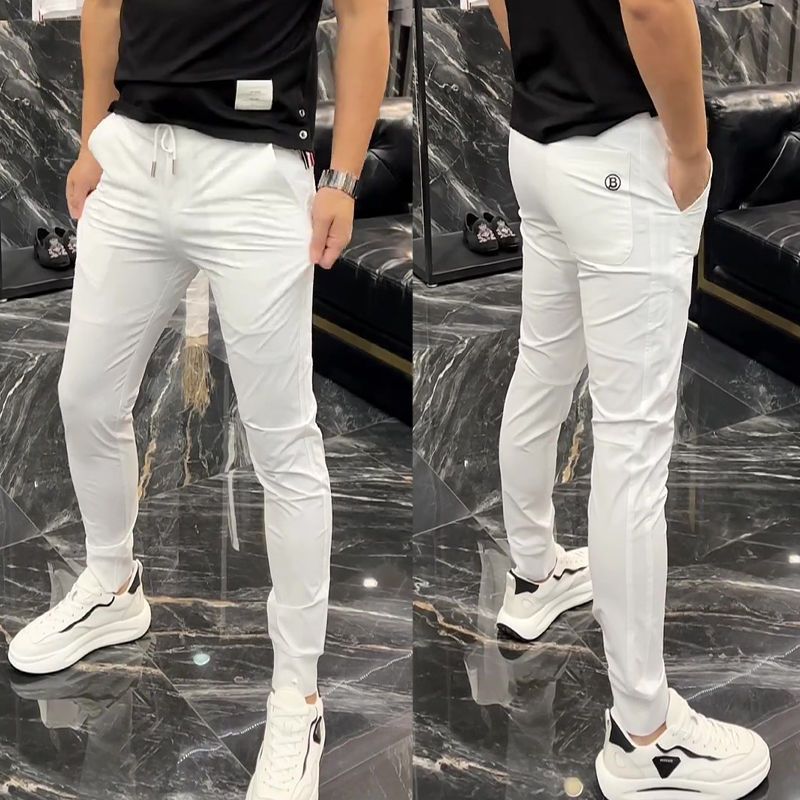 Slim Fit Casual Pants Thin Pure Color Ice Silk Sports Pants