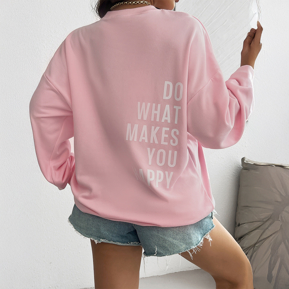 Casual Loose Style Long-sleeved Top Sweater