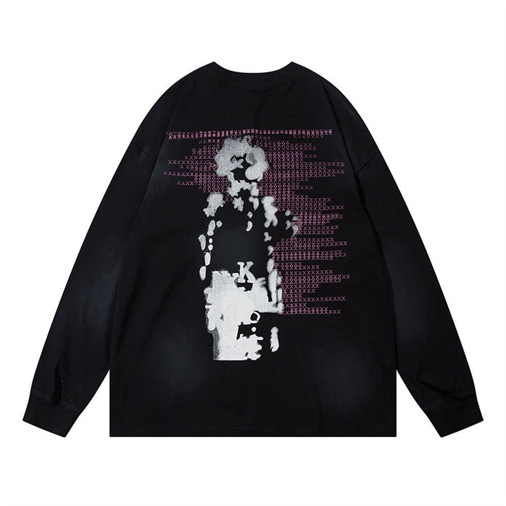 Abstract Graffiti Long-sleeved T-shirt Men's Hip Hop Tide