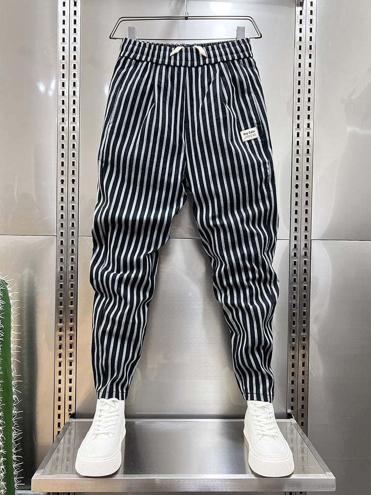 Men's Striped Pants Summer Thin Casual Slim Fit