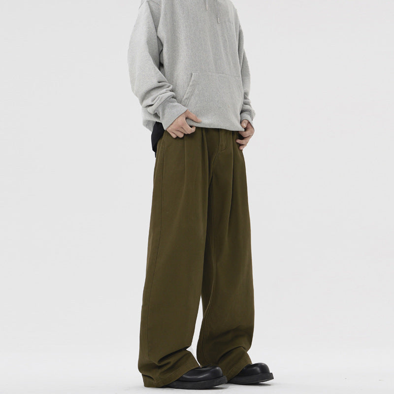 American Retro Army Green Leisure Commute Pants