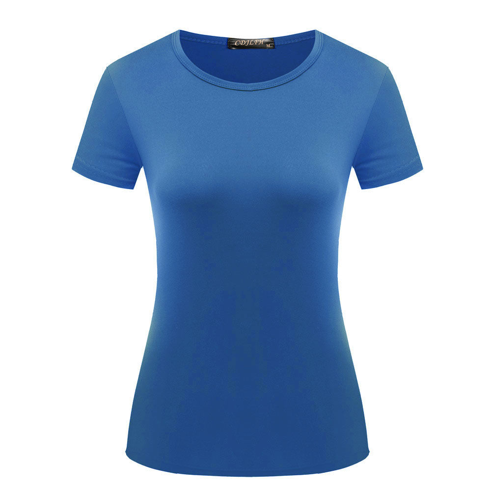 Fashionable Women's Solid Color Casual Short Sleeved Shirt